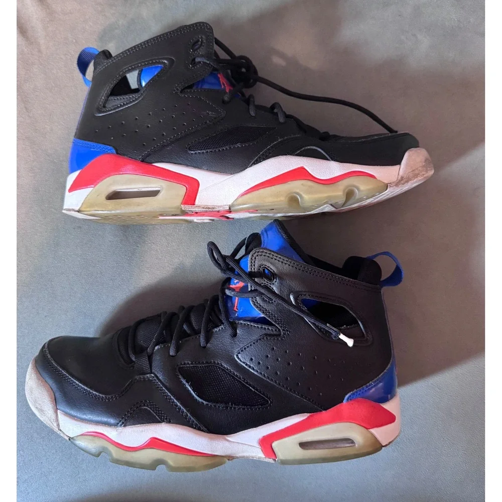 Jordan Flight Club 91 Men's Black Blue‎ Basketball Shoes Size 8
